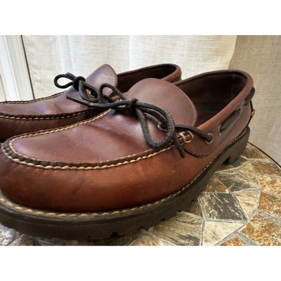 Restored Vintage L.L. Bean Leather Blucher Moccasins Men’s 9.5 D Lug Sole USA - Picture 7 of 14